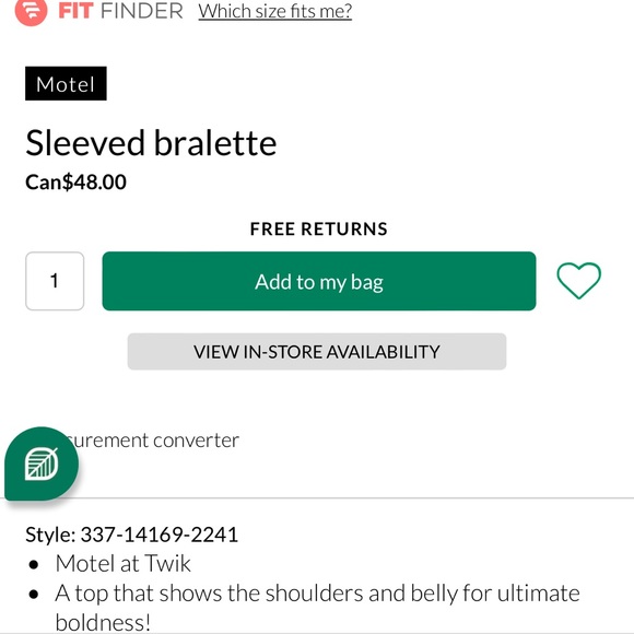 Motel Rocks Sleeved Bralette - Picture 3 of 3